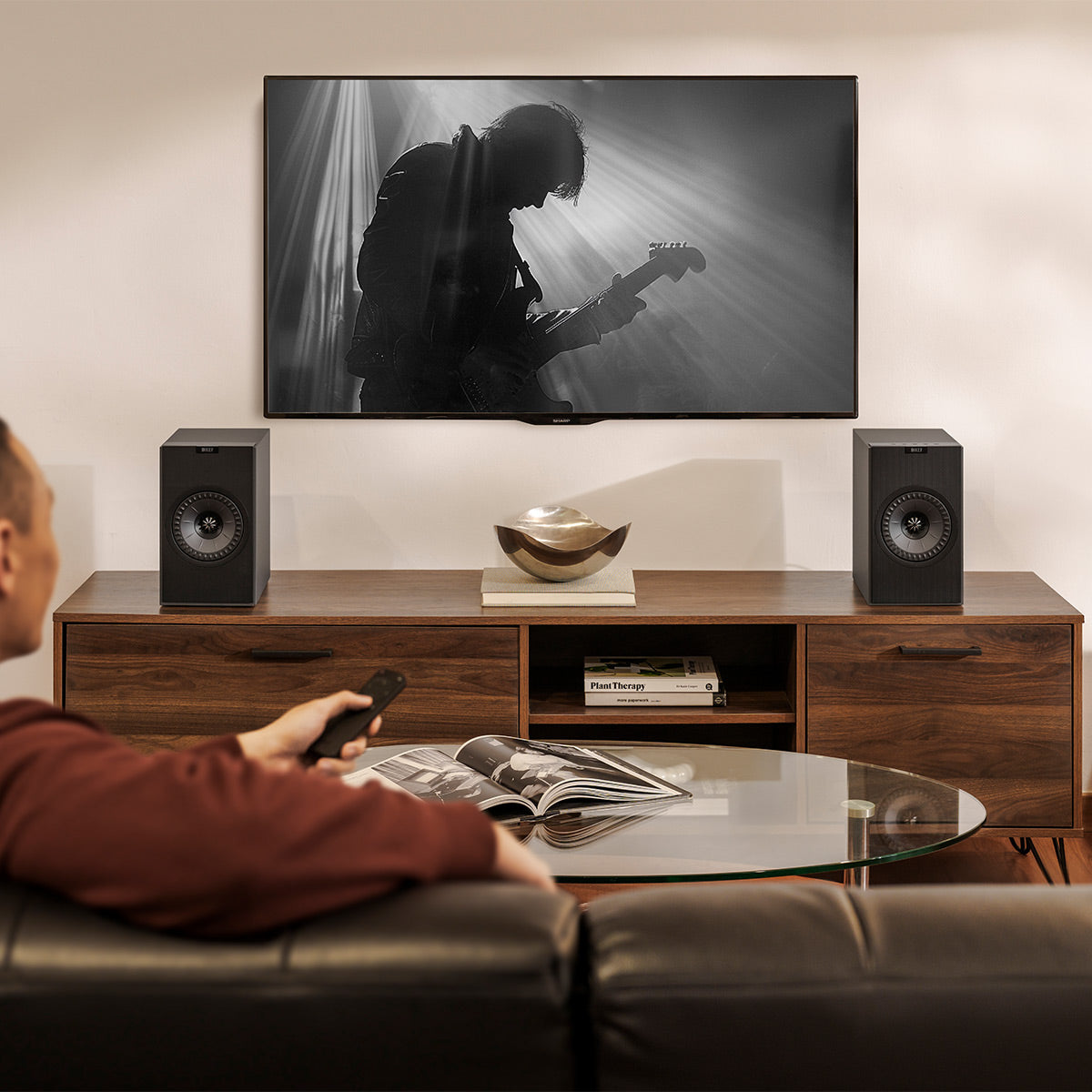 KEF Coda W Bluetooth Bookshelf Speakers - Pair (Dark Titanium)