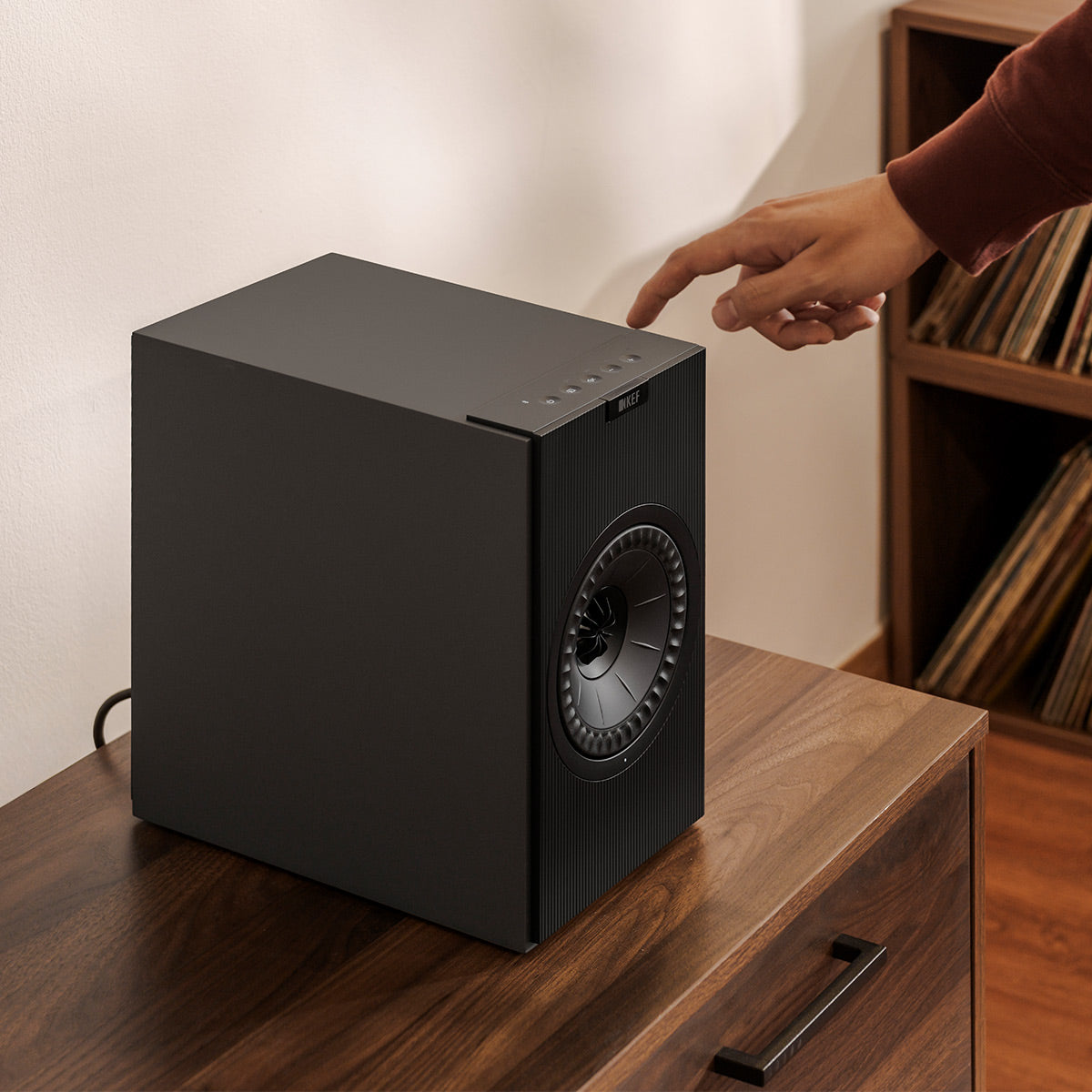 KEF Coda W Bluetooth Bookshelf Speakers - Pair (Dark Titanium)