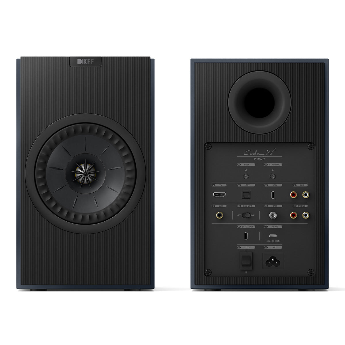 KEF Coda W Bluetooth Bookshelf Speakers - Pair (Midnight Blue)