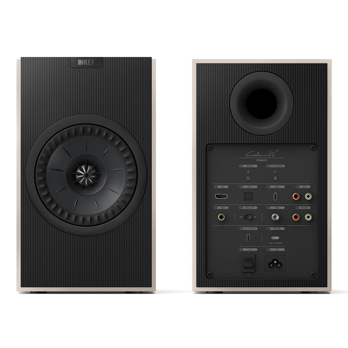 KEF Coda W Bluetooth Bookshelf Speakers - Pair (Nickle Grey)