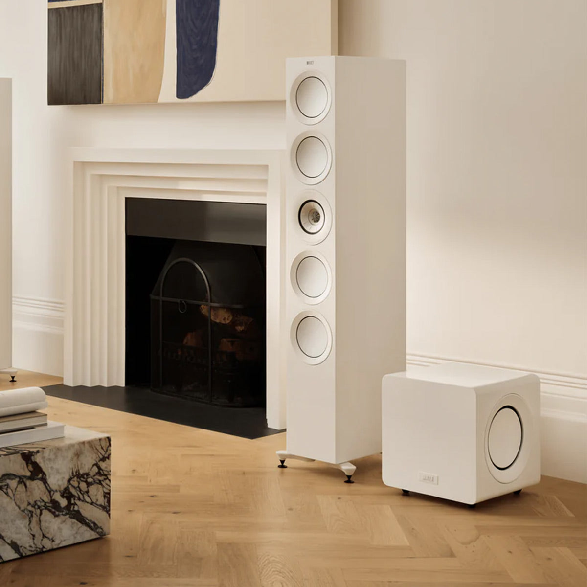 KEF KC92 Twin 9" Force-Cancelling Subwoofer (White)