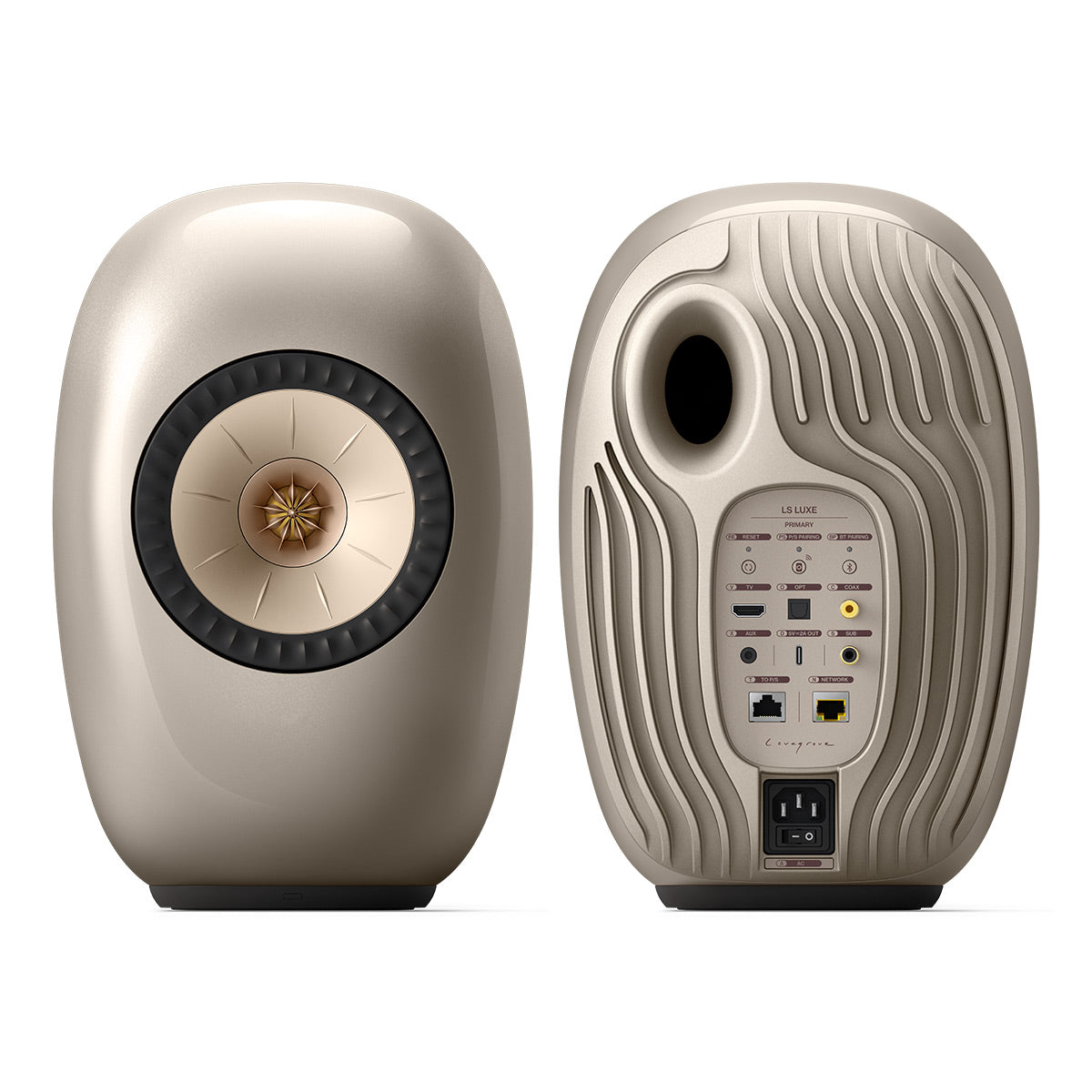 KEF LS LUXE Powered Wirelesss Hi-Fi Bookshelf Speakers - Pair (Dusk Titanium)