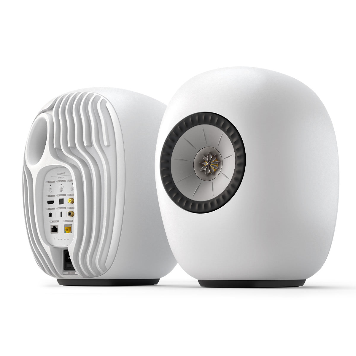 KEF LS LUXE Powered Wirelesss Hi-Fi Bookshelf Speakers - Pair (Mineral White)