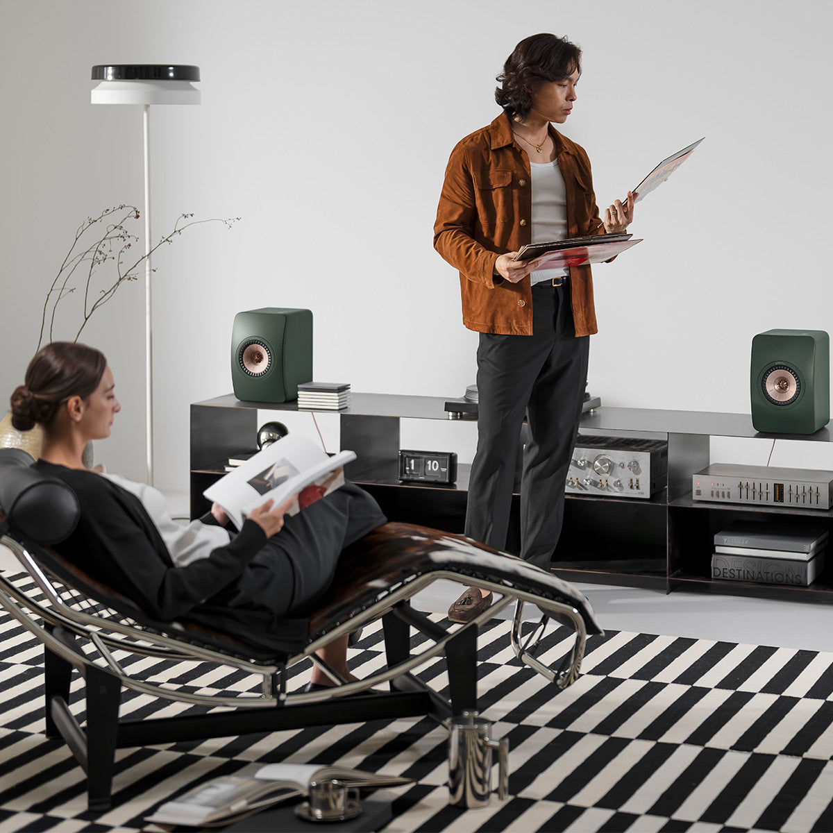 KEF LS50 Meta Monitor Bookshelf Speakers - Pair (Moss Green)