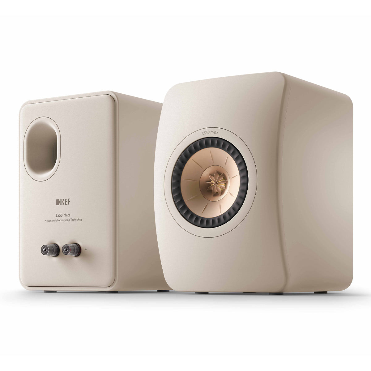 KEF LS50 Meta Monitor Bookshelf Speakers - Pair (Sand Shell)