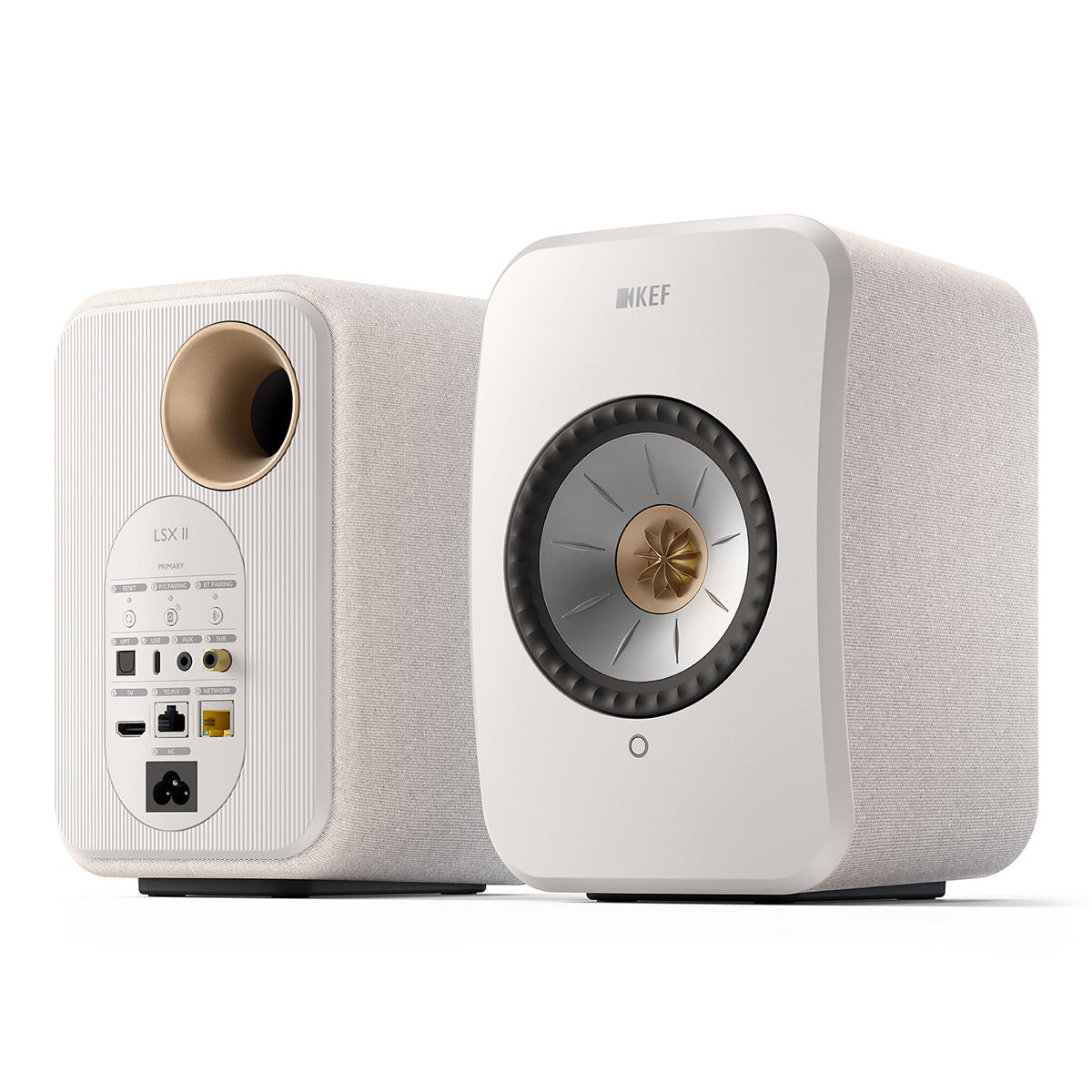 KEF LSX II Bookshelf Speakers - Pair (Cotton White)