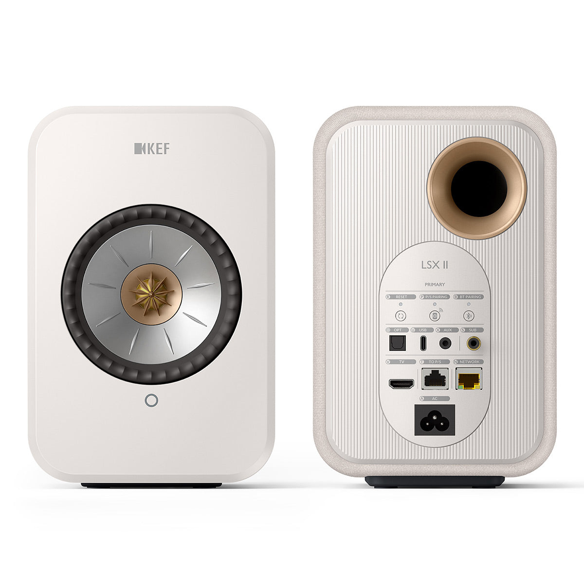 KEF LSX II Bookshelf Speakers - Pair (Cotton White)