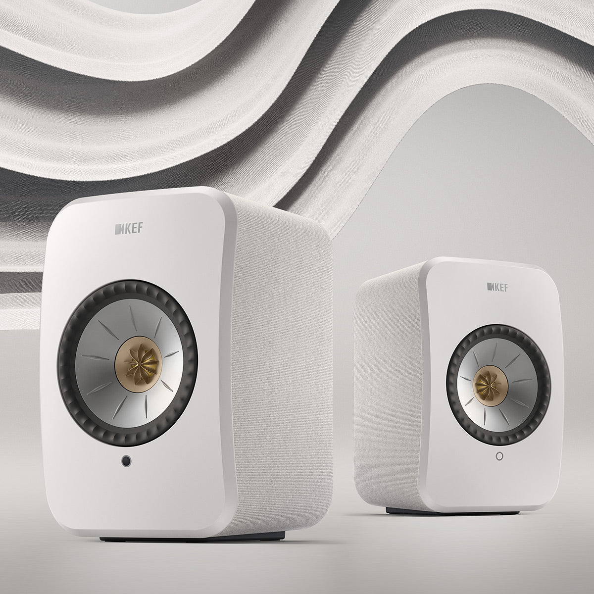 KEF LSX II Bookshelf Speakers - Pair (Cotton White)