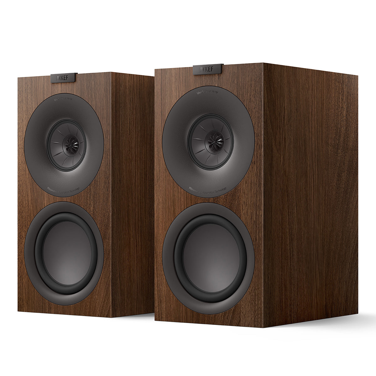 KEF Q Converto Meta 3-Way Bookshelf Speakers with Grille - Pair (Walnut)
