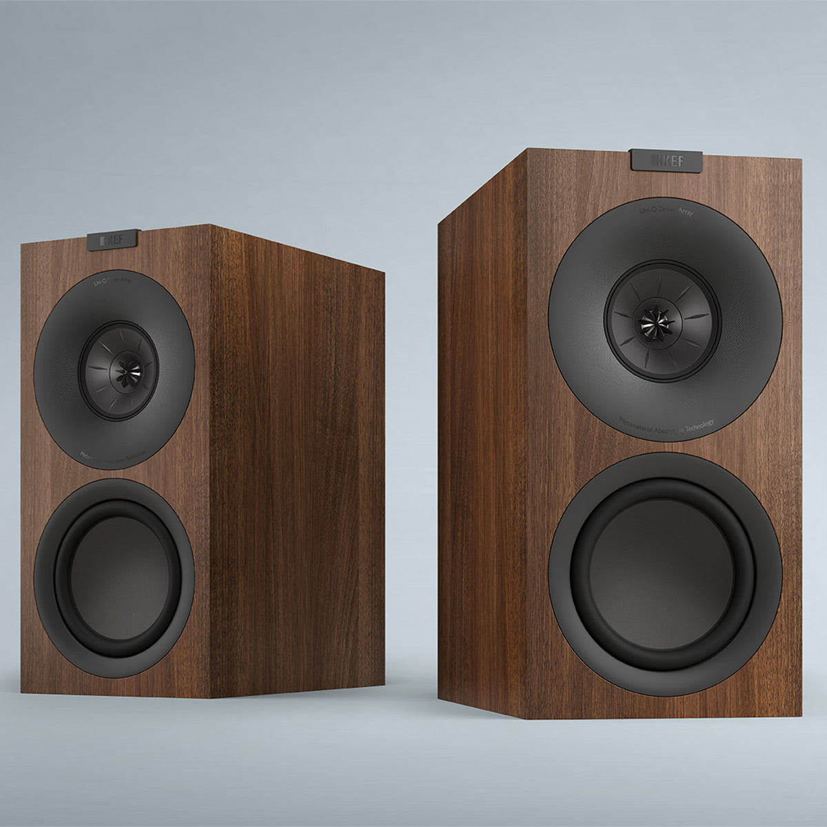 KEF Q Converto Meta 3-Way Bookshelf Speakers with Grille - Pair (Walnut)
