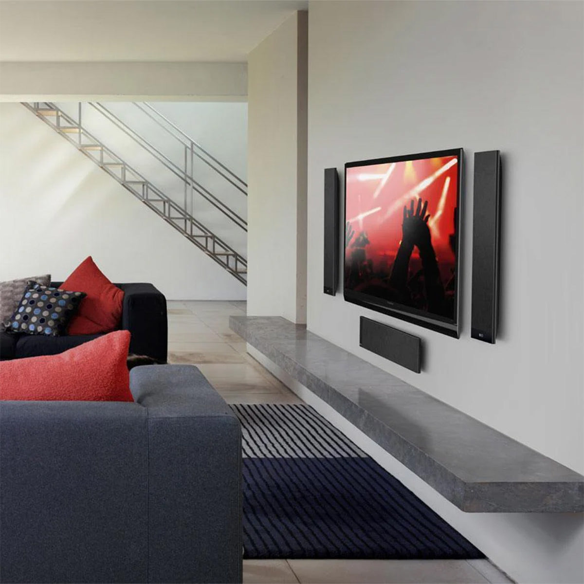 KEF T301 Ultra-Thin Satellite Speakers - Pair (Black)