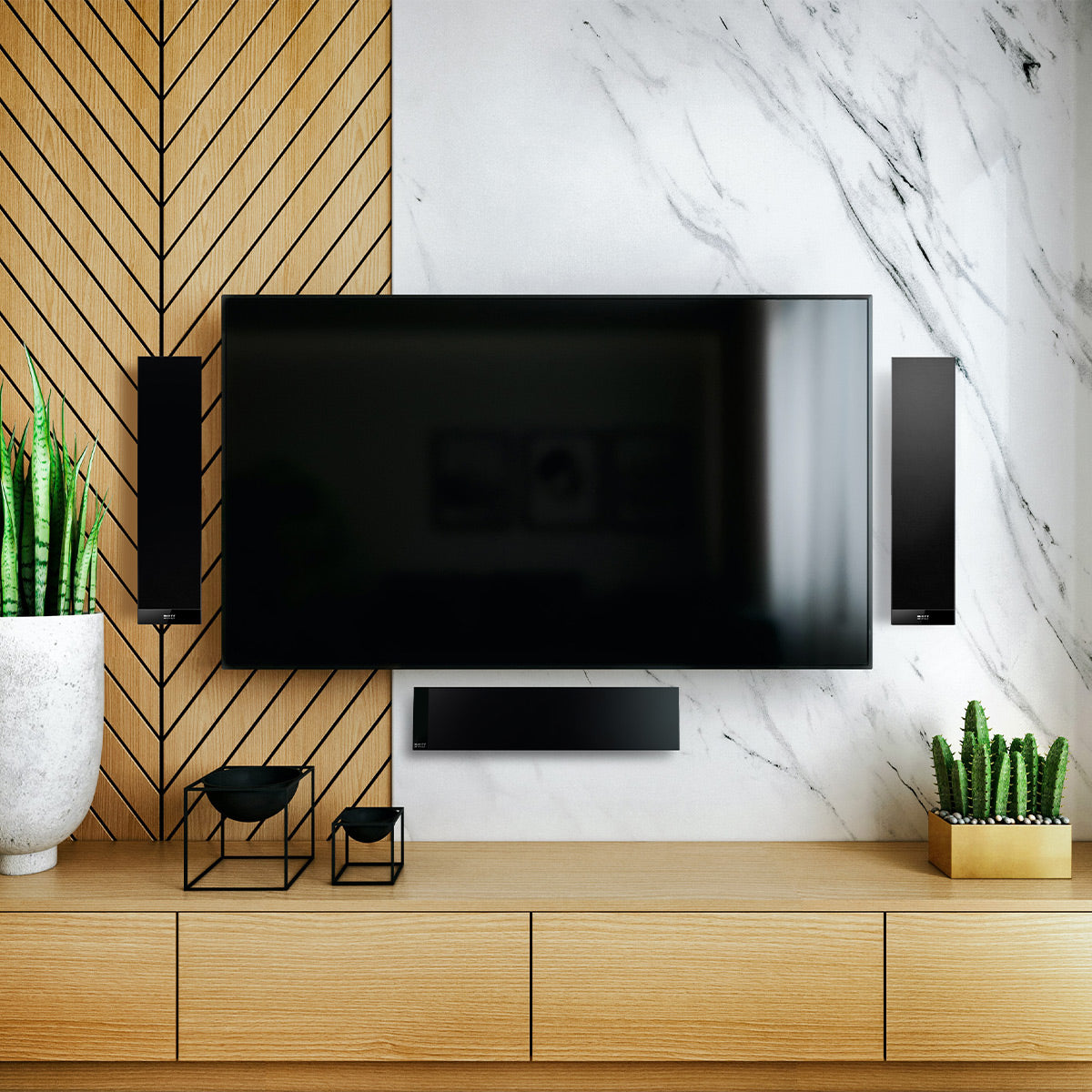 KEF T301C Ultra-Thin Center Channel Speaker - Each (Black)