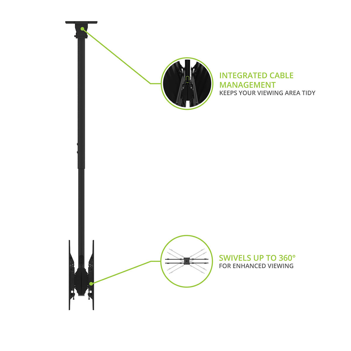 Kanto CM600B4B Back-to-Back Quad Screen TV Ceiling Mount for Four 40&rdquo; to 45&rdquo; TVs
