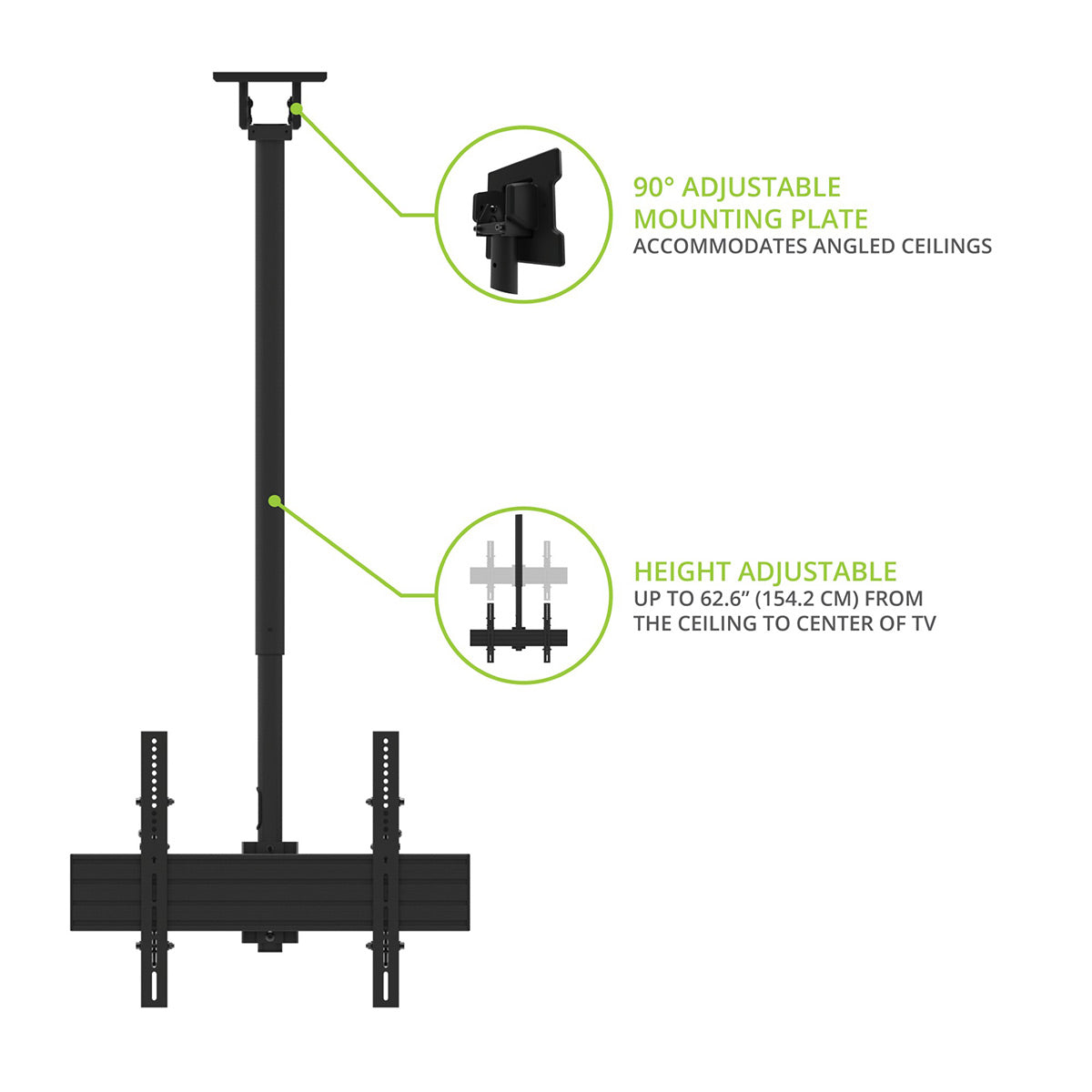 Kanto CM600BTB Back-to-Back Dual Screen TV Ceiling Mount for 40&rdquo; to 80&rdquo; TVs