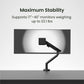 Kanto DM1 Single Monitor Desktop Mount for 17&rdquo; - 40&rdquo; Displays (Black)