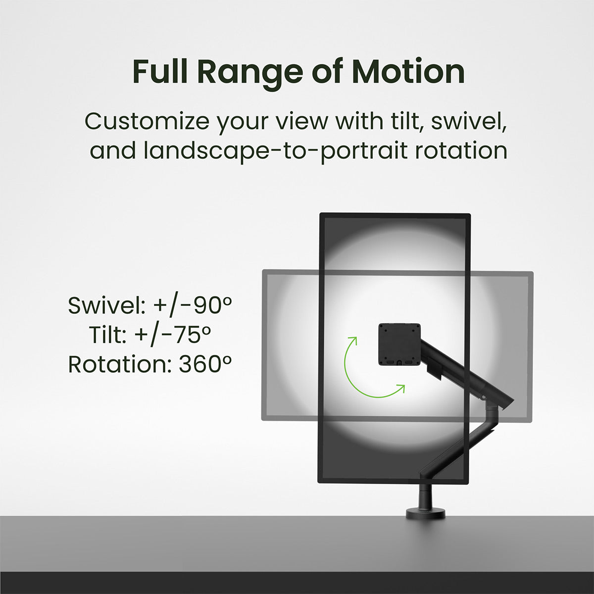 Kanto DM1 Single Monitor Desktop Mount for 17&rdquo; - 40&rdquo; Displays (Black)