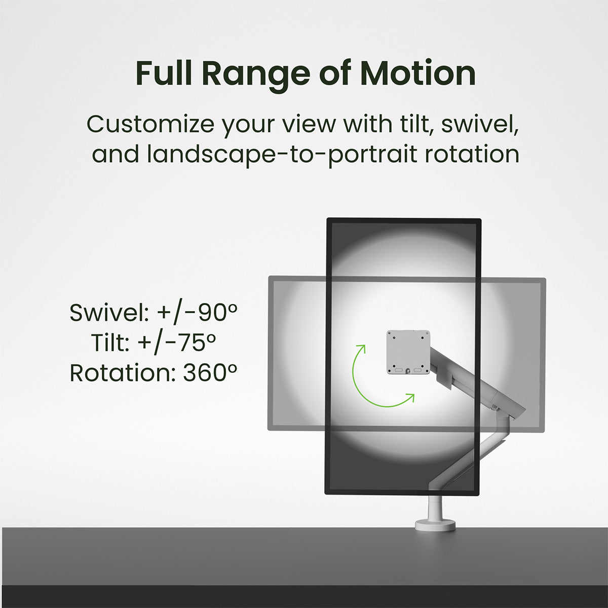 Kanto DM1W Single Monitor Desktop Mount for 17&rdquo; - 40&rdquo; Displays (White)