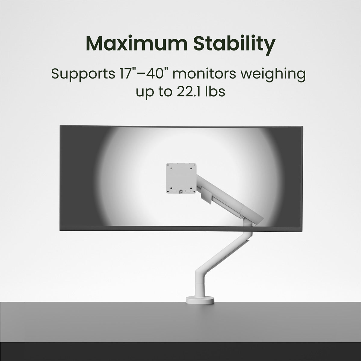 Kanto DM1W Single Monitor Desktop Mount for 17&rdquo; - 40&rdquo; Displays (White)
