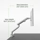 Kanto DM1W Single Monitor Desktop Mount for 17&rdquo; - 40&rdquo; Displays (White)