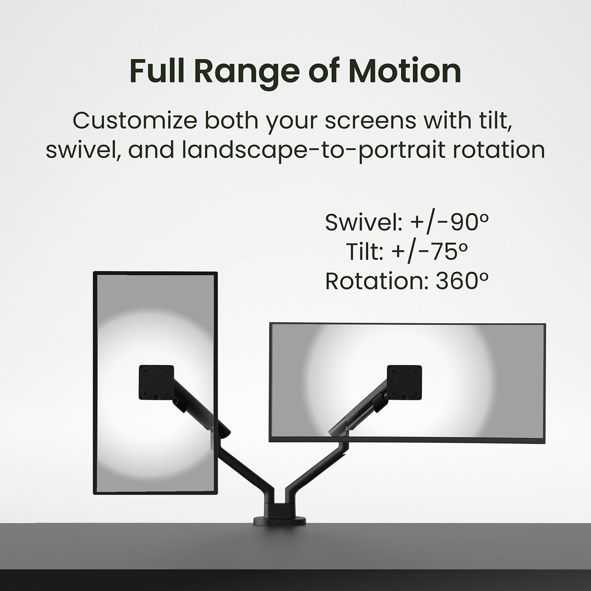 Kanto DM2 Dual Monitor Desktop Mount for 17&rdquo; - 35&rdquo; Displays (Black)