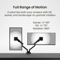 Kanto DM2 Dual Monitor Desktop Mount for 17&rdquo; - 35&rdquo; Displays (Black)