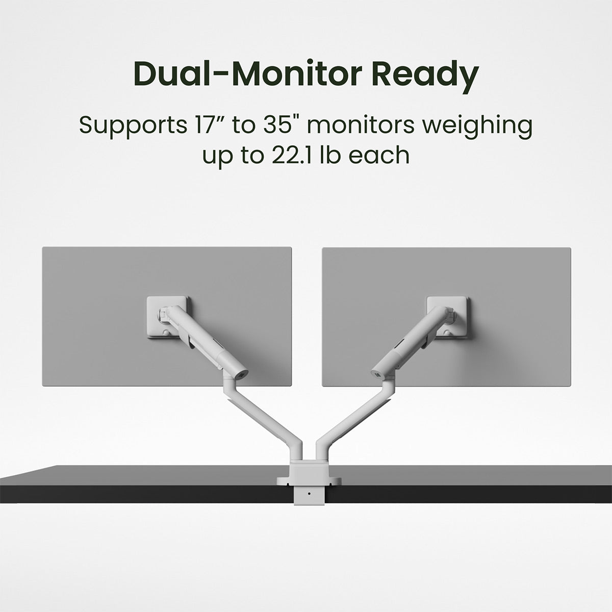 Kanto DM2W Dual Monitor Desktop Mount for 17&rdquo; - 35&rdquo; Displays (White)
