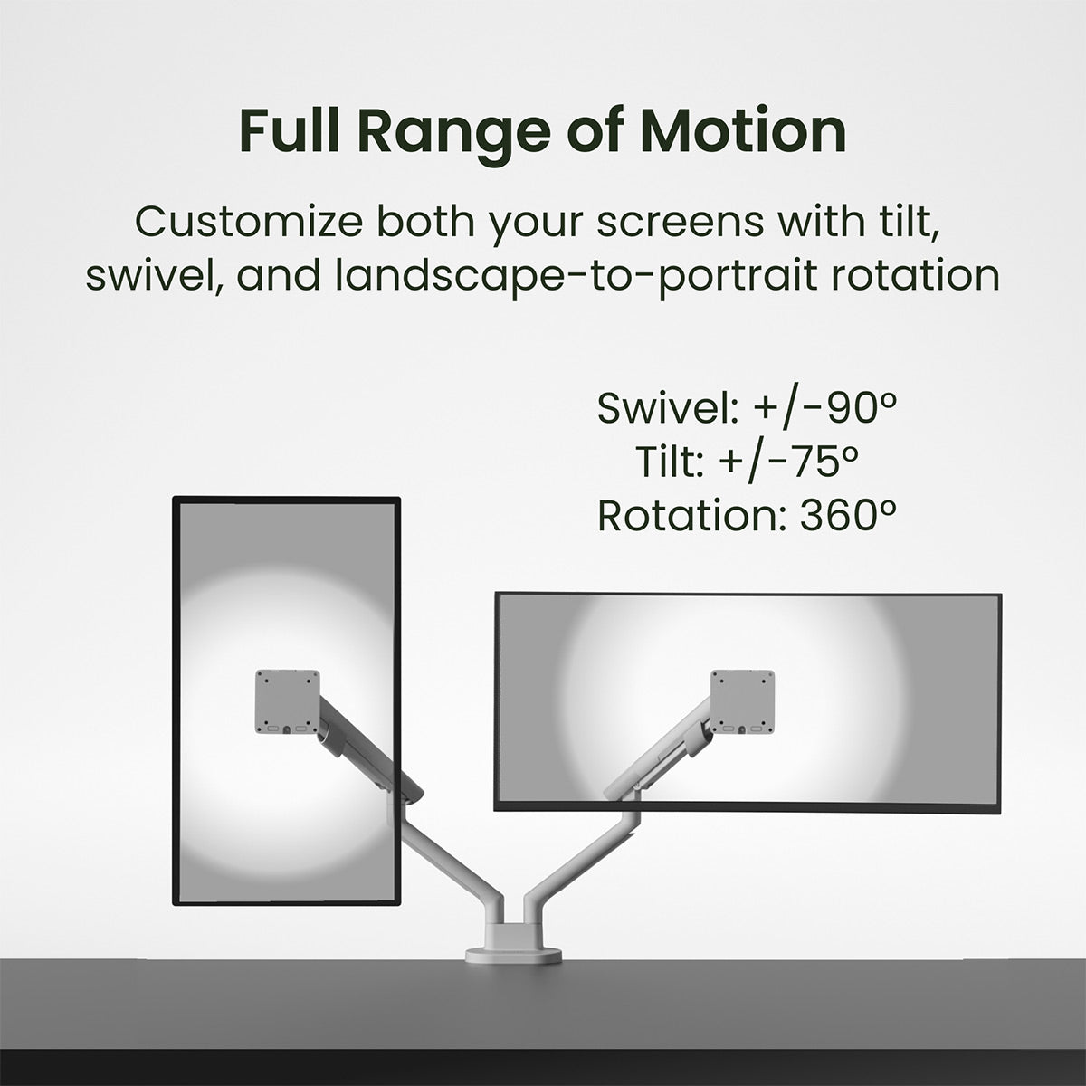Kanto DM2W Dual Monitor Desktop Mount for 17&rdquo; - 35&rdquo; Displays (White)
