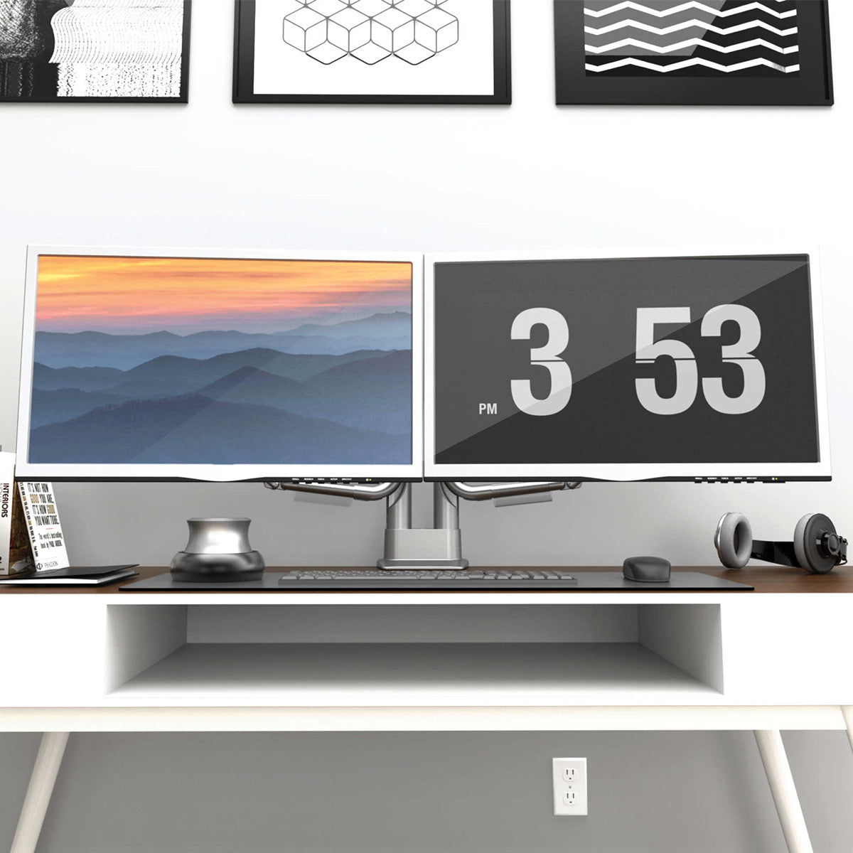 Kanto DMS2000 Dual-Arm Desktop Monitor Mount for 17" - 32" Displays (Silver)