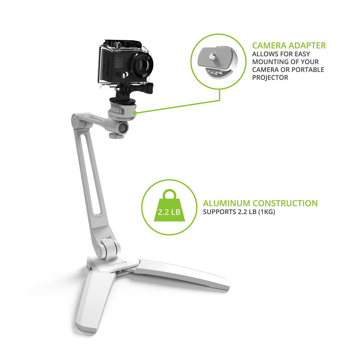 Kanto DS250 Universal Phone and Tablet Stand with Extended Arm (White)