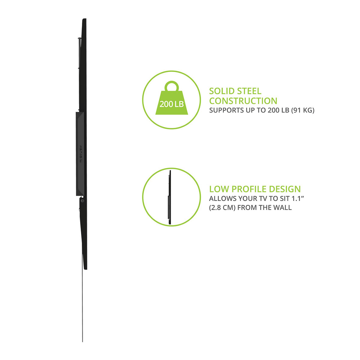 Kanto F6080 Fixed Low Profile TV Wall Mount for 55" - 120" TVs