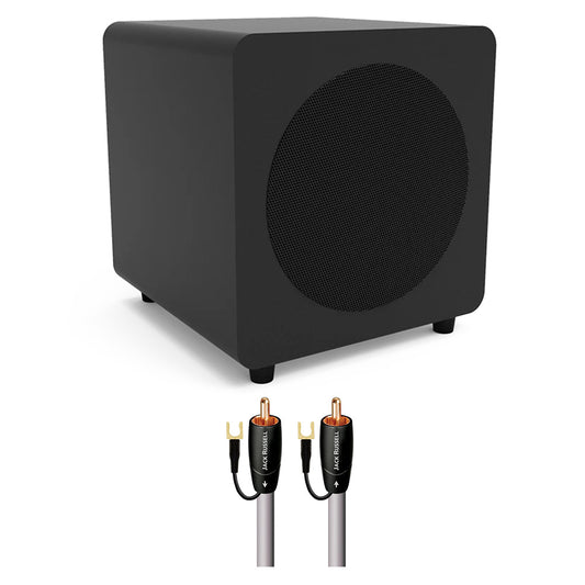 Kanto SUB8 8" Powered Subwoofer Bundle with AudioQuest Jack Russell Subwoofer Cable - 4m (Black)