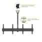 Kanto MBC211T Menu Board Ceiling Mount System with Tilting Arms for 40" - 60" TVs (2 Screens)