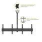 Kanto MBC311T Menu Board Ceiling Mount System with Tilting Arms for 40" - 60" TVs (3 Screens)
