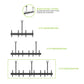 Kanto MBC411T Menu Board Ceiling Mount System with Tilting Arms for 40" - 60" TVs (4 Screens)