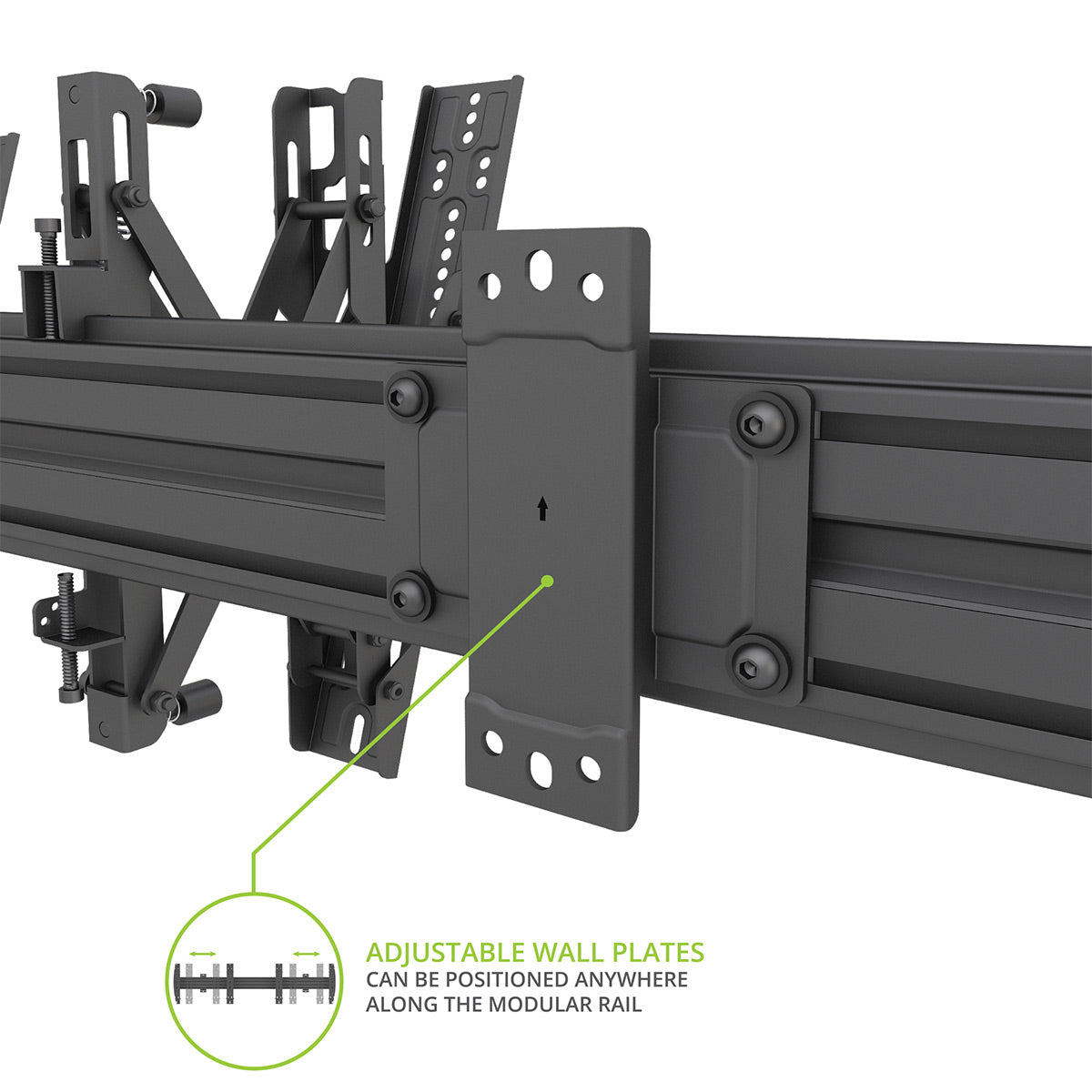 Kanto MBW21PT Menu Board Wall Mount System with Tilting Arms for 40" - 60" TVs (2 Screens)