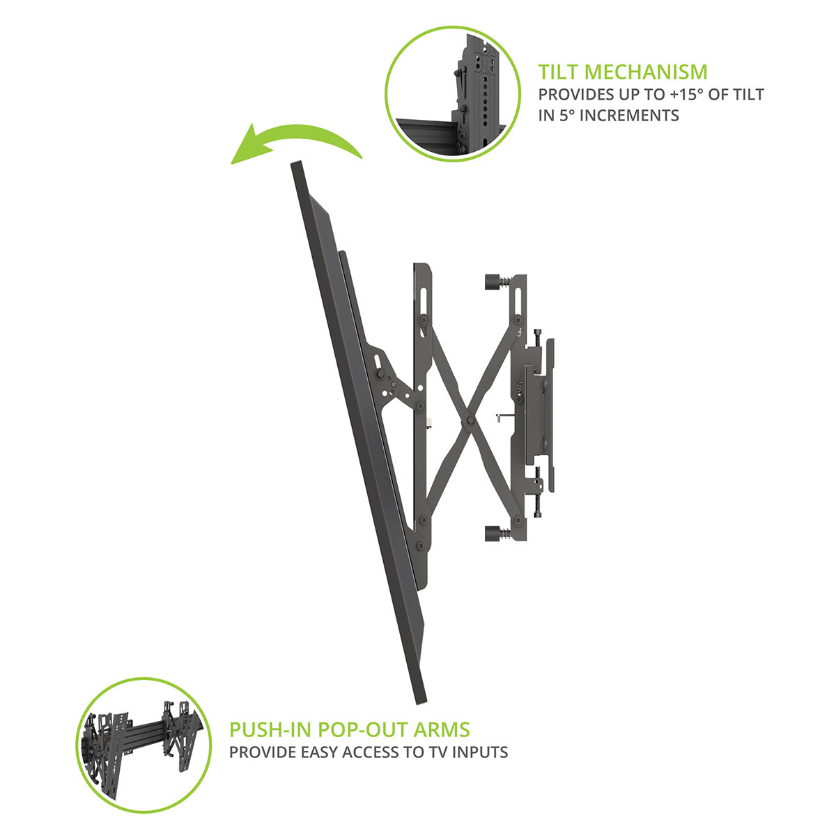 Kanto MBW31PT Menu Board Wall Mount System with Tilting Arms for 40" - 60" TVs (3 Screens)