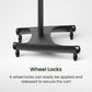 Kanto MTM70PL Height Adjustable Rolling TV Stand for 40" - 70" TVs