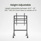 Kanto MTP90 Height Adjustable Rolling TV Stand for 55" - 90" TVs