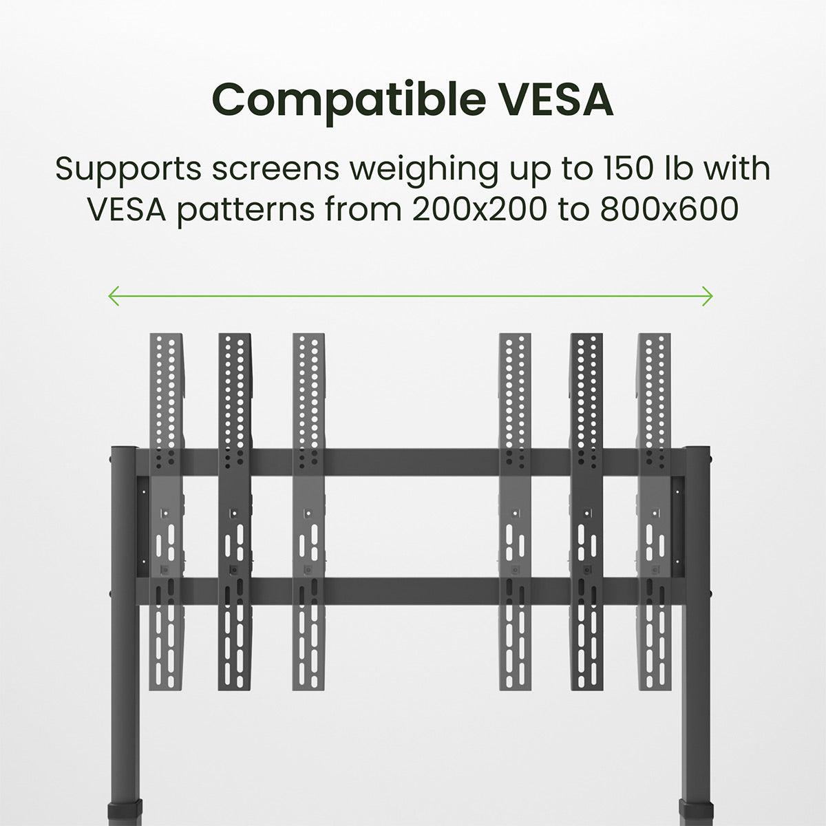 Kanto MTP90 Height Adjustable Rolling TV Stand for 55" - 90" TVs