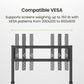 Kanto MTP90 Height Adjustable Rolling TV Stand for 55" - 90" TVs