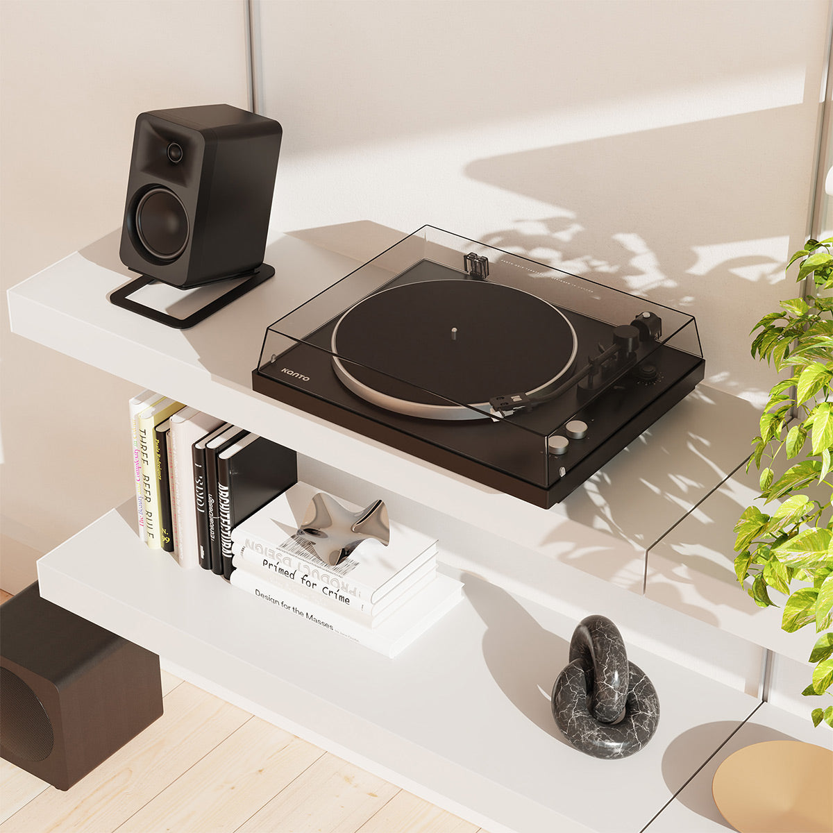 Kanto OBI3 Bluetooth 5.3 Turntable with Built-In Preamp (Matte Black)