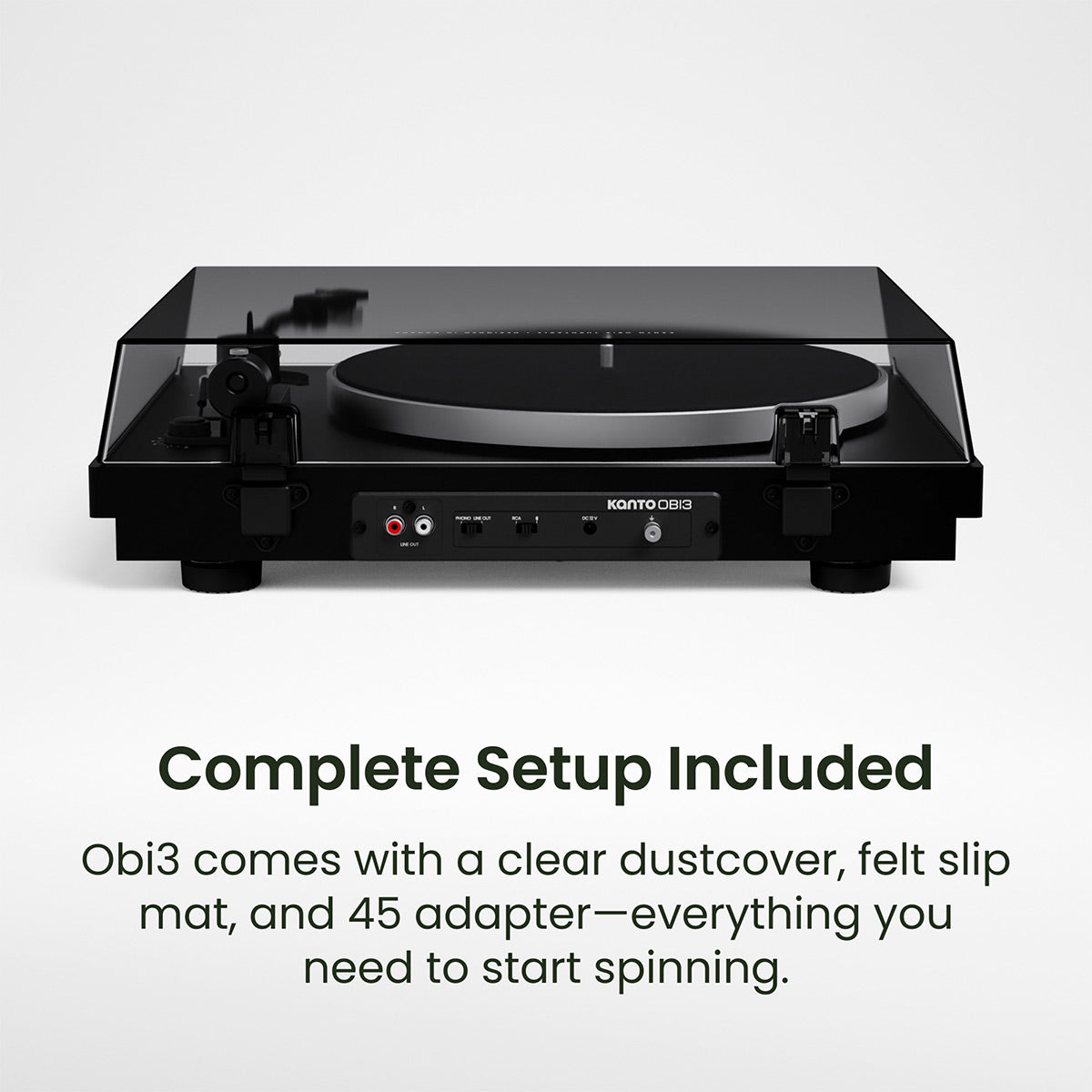Kanto OBI3 Bluetooth 5.3 Turntable with Built-In Preamp (Matte Black)