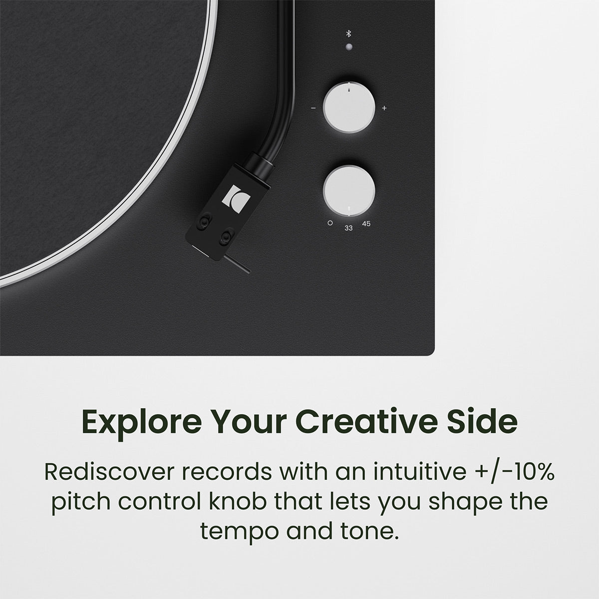 Kanto OBI3 Bluetooth 5.3 Turntable with Built-In Preamp (Matte Black)