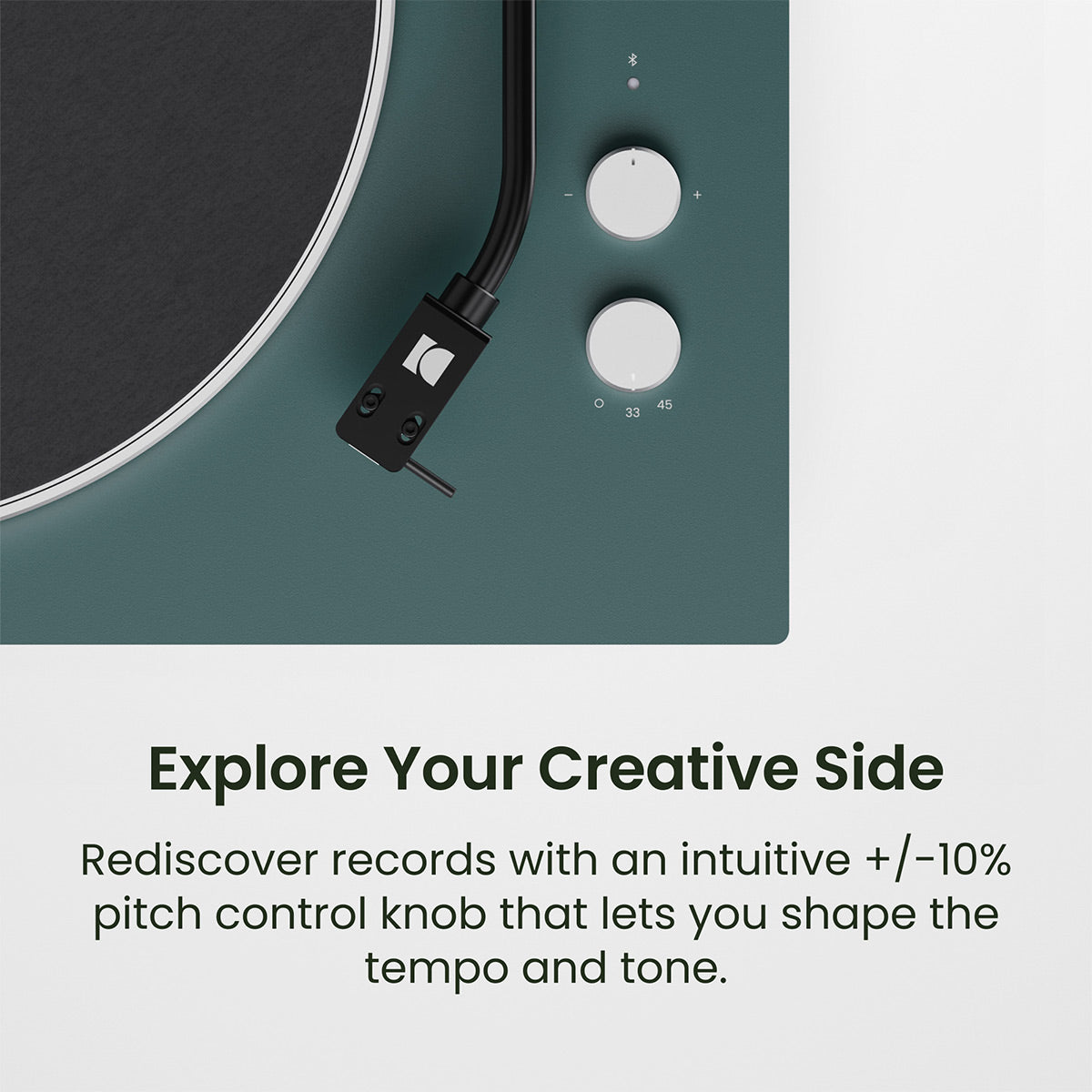 Kanto OBI3 Bluetooth 5.3 Turntable with Built-In Preamp (Matte Green)