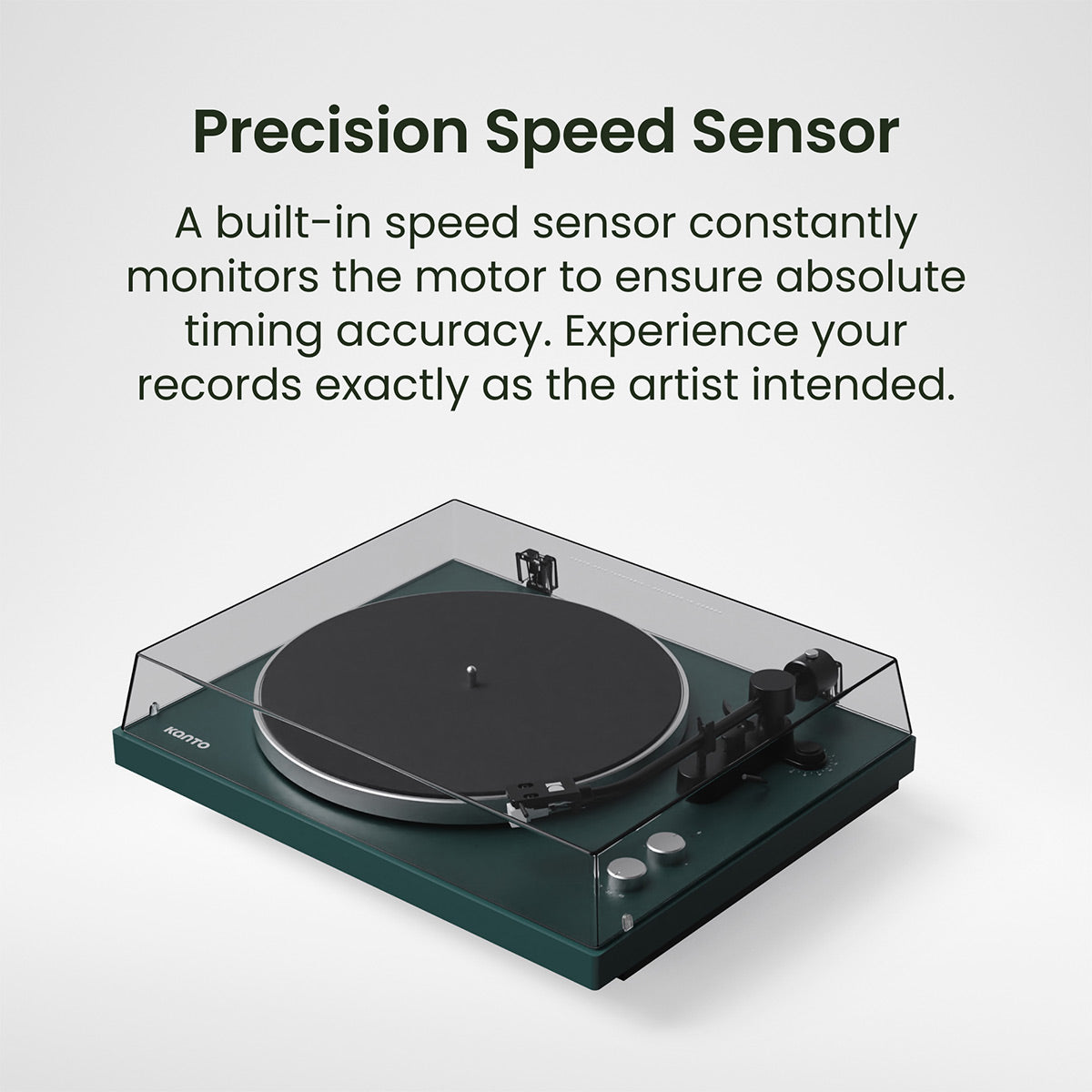 Kanto OBI3 Bluetooth 5.3 Turntable with Built-In Preamp (Matte Green)