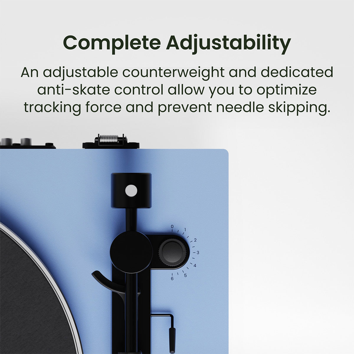 Kanto OBI3 Bluetooth 5.3 Turntable with Built-In Preamp (Matte Ice Blue)