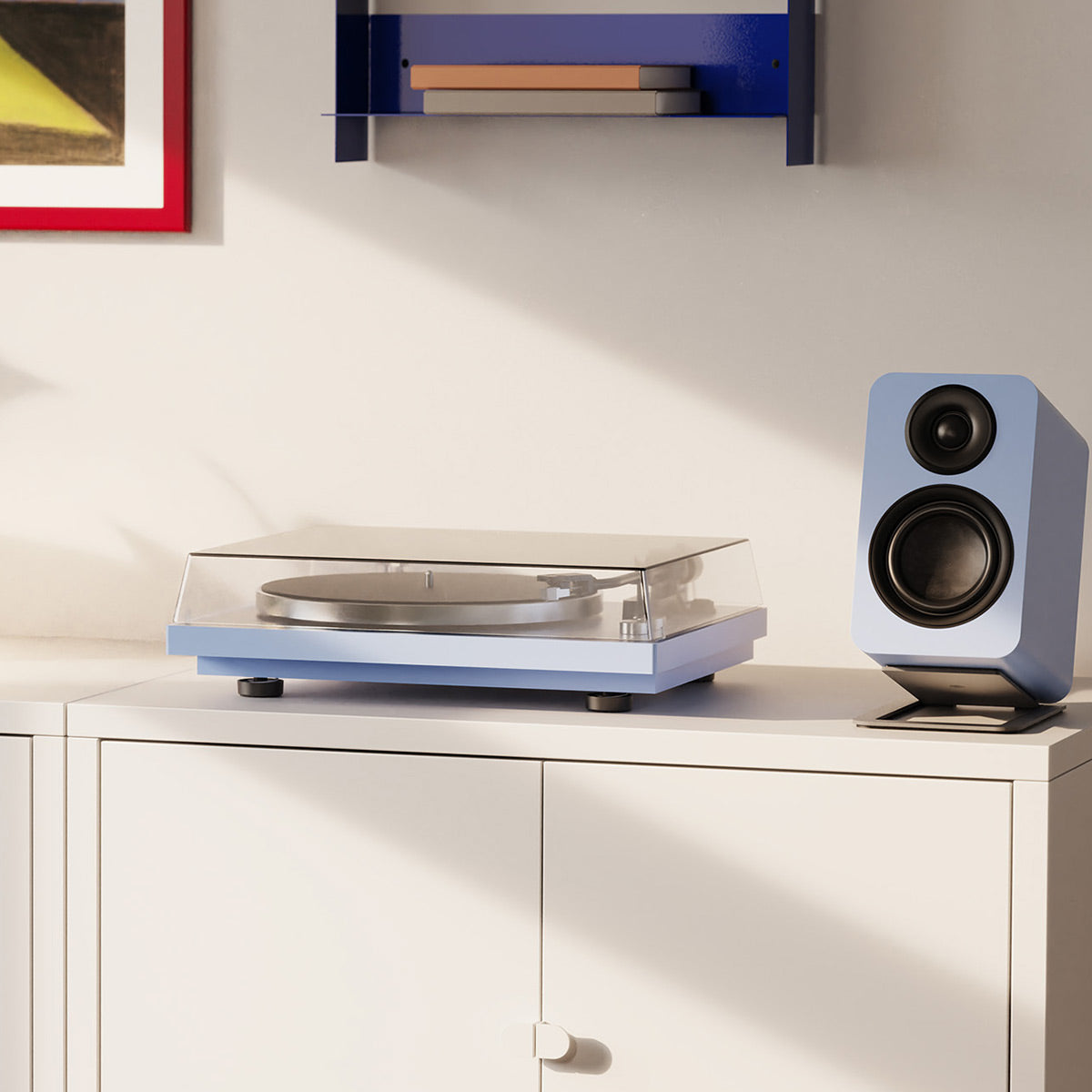 Kanto OBI3 Bluetooth 5.3 Turntable with Built-In Preamp (Matte Ice Blue)