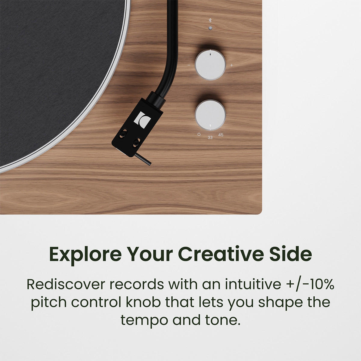 Kanto OBI3 Bluetooth 5.3 Turntable with Built-In Preamp (Matte Walnut)