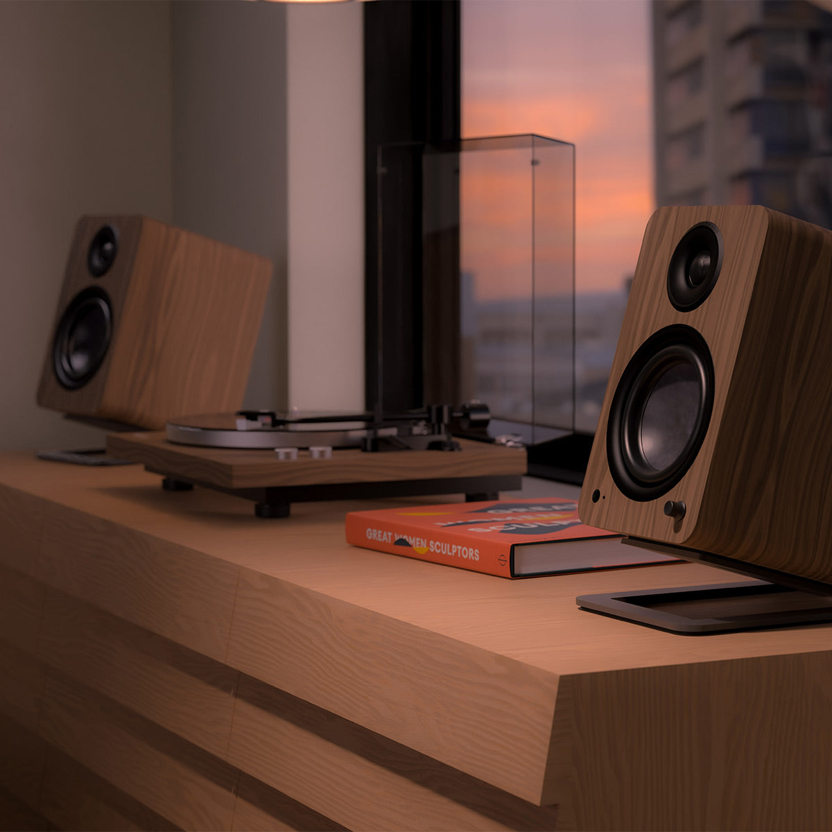 Kanto OBI3 Bluetooth 5.3 Turntable with Built-In Preamp (Matte Walnut)
