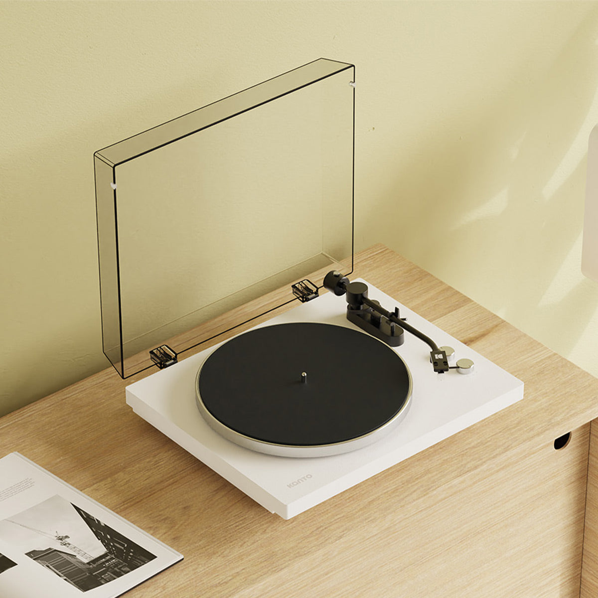 Kanto OBI3 Bluetooth 5.3 Turntable with Built-In Preamp (Matte White)